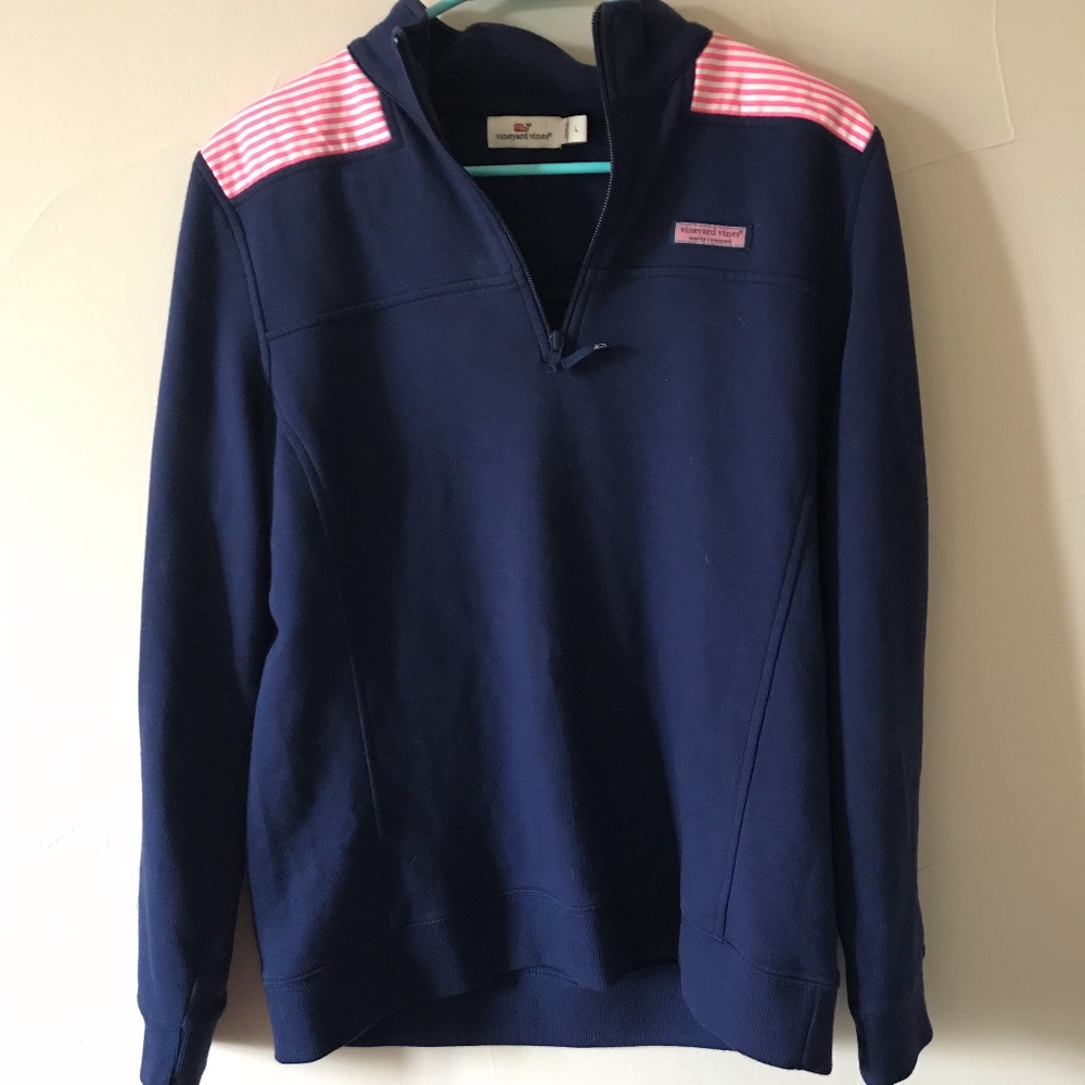 RARE Vineyard Vines French Terry Shep Shirt - Navy